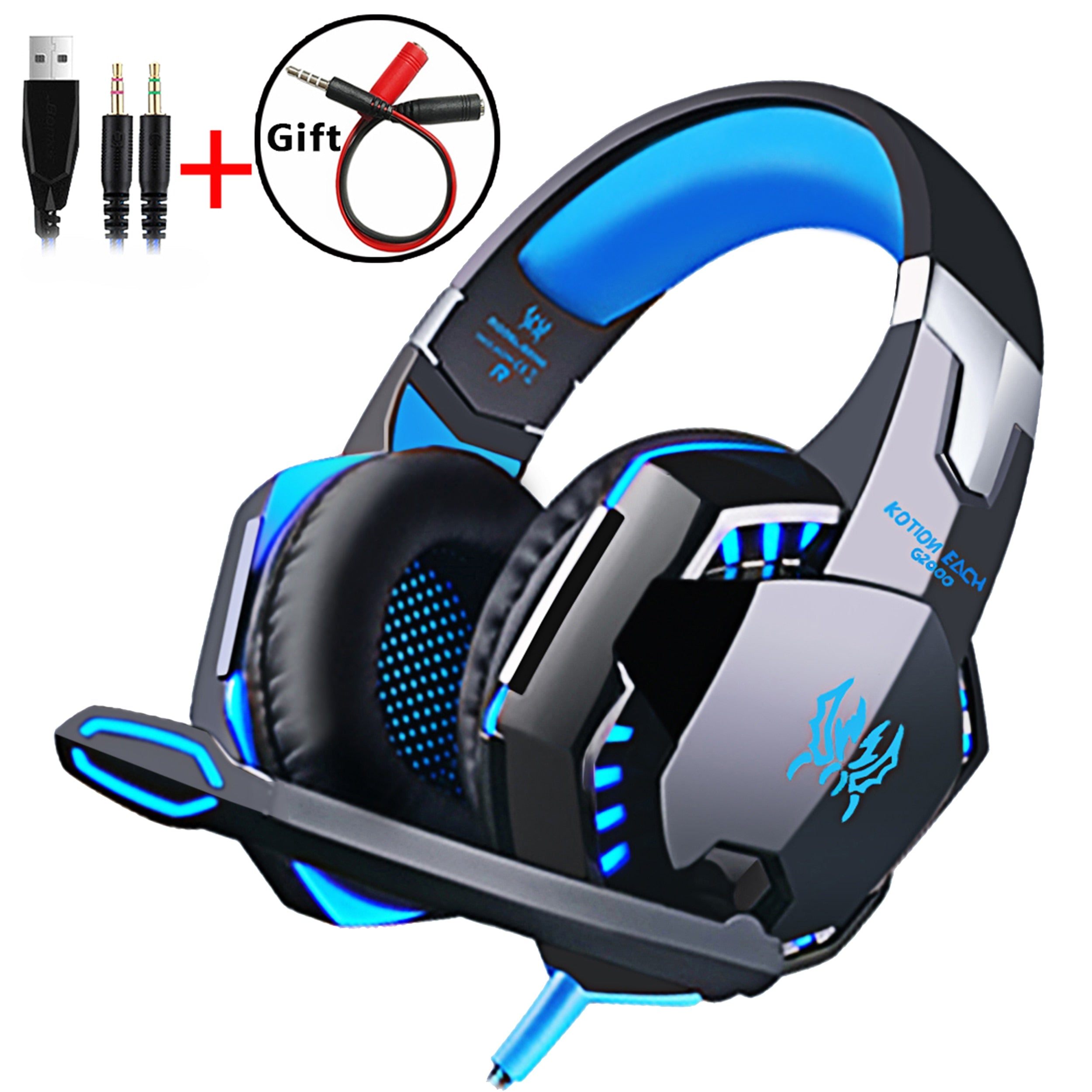 Wired Gaming Headset Headphones Surround sound Deep bass Stereo Casque Earphones with Microphone For Game XBox PS4 PC Laptop - Tophatter Daily Deals