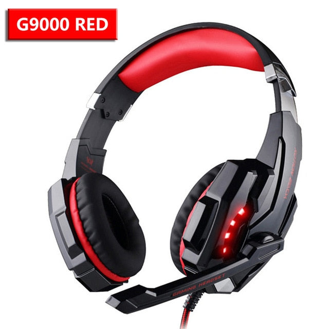 Wired Gaming Headset Headphones Surround sound Deep bass Stereo Casque Earphones with Microphone For Game XBox PS4 PC Laptop G9000 Red - Tophatter Daily Deals