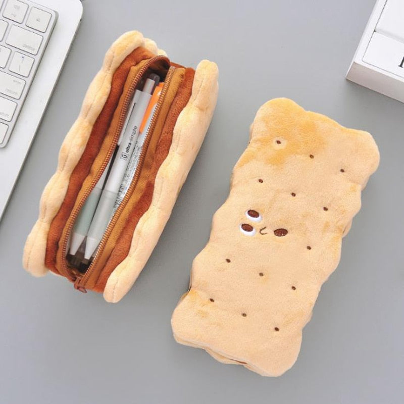 Cookie Biscuit Pencil Pen Case Plush Food - Tophatter Daily Deals