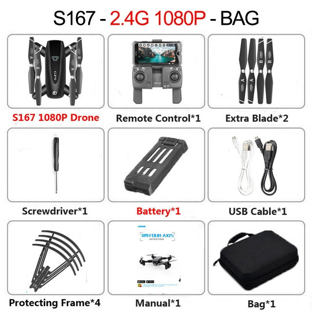 2020 New GPS Drone With Camera 5G WIFI FPV RC Foldable Quadcopter Drone 4K Off-Point Flying Gesture Photos Video Helicopter Toy GPS 2.4G1080P - Tophatter Daily Deals