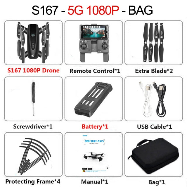 2020 New GPS Drone With Camera 5G WIFI FPV RC Foldable Quadcopter Drone 4K Off-Point Flying Gesture Photos Video Helicopter Toy GPS 5G 1080P - Tophatter Daily Deals