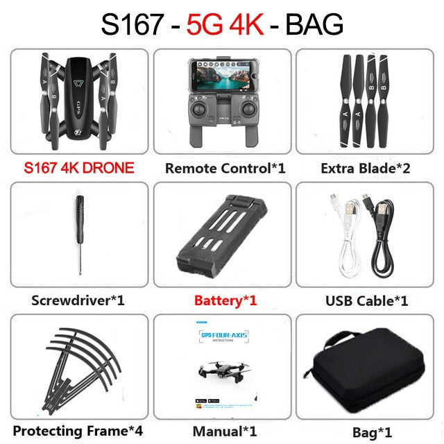 2020 New GPS Drone With Camera 5G WIFI FPV RC Foldable Quadcopter Drone 4K Off-Point Flying Gesture Photos Video Helicopter Toy GPS 5G 4K - Tophatter Daily Deals