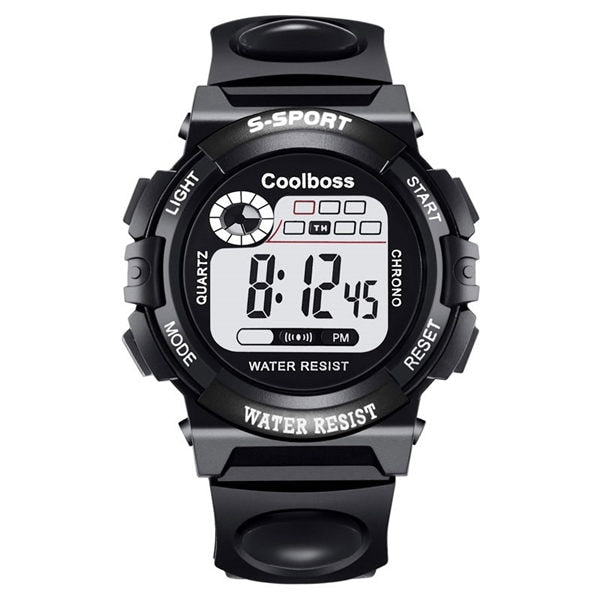Children Watch Sport Kids Watches Silicone Strap Waterproof LED Digital Watch For Kid Children Student Girl Boy Wristwatch Clock Black - Tophatter Daily Deals