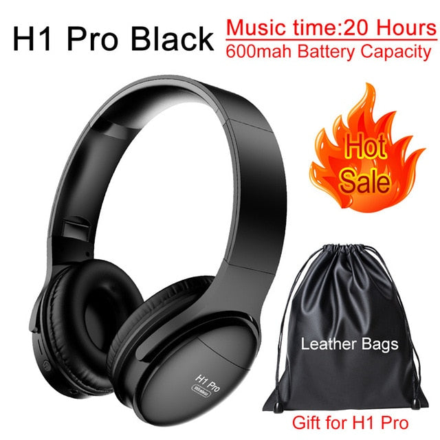 AWI H1 Pro Bluetooth Headphones Wireless Earphone Over-ear Noise HiFi Stereo Canceling Gaming Headset with Mic Support TF Card H1 Pro Black CHINA - Tophatter Daily Deals