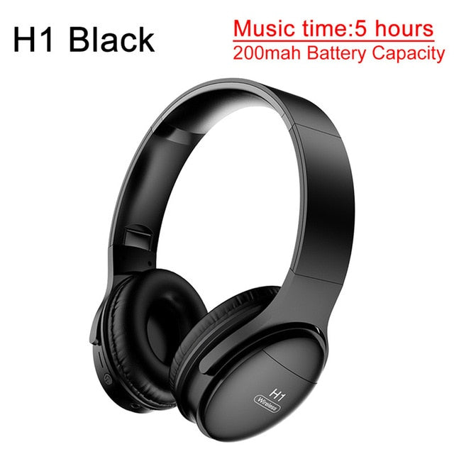 AWI H1 Pro Bluetooth Headphones Wireless Earphone Over-ear Noise HiFi Stereo Canceling Gaming Headset with Mic Support TF Card H1 Black CHINA - Tophatter Daily Deals