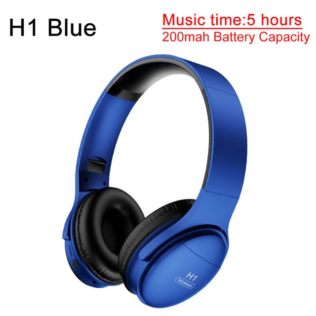 AWI H1 Pro Bluetooth Headphones Wireless Earphone Over-ear Noise HiFi Stereo Canceling Gaming Headset with Mic Support TF Card H1 Blue CHINA - Tophatter Daily Deals