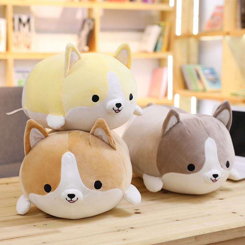 Corgi Adorable Plush Grey, Yellow, Brown Animals - Tophatter Daily Deals
