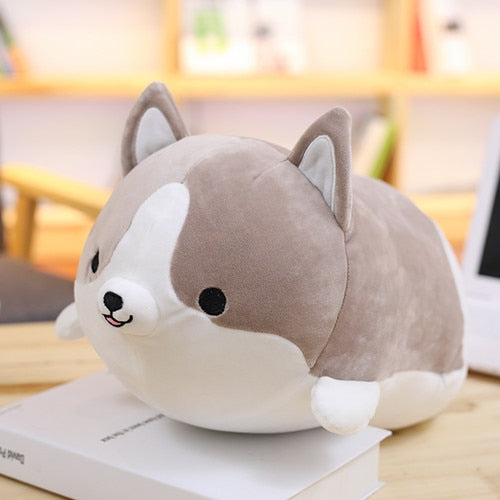 Corgi Adorable Plush Grey, Yellow, Brown Gray Animals - Tophatter Daily Deals