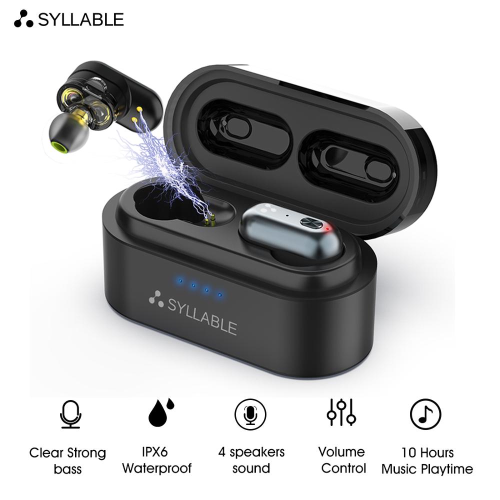 Original SYLLABLE S101 bluetooth V5.0 bass earphones wireless headset noise reduction SYLLABLE S101 Volume control earbuds - Tophatter Daily Deals