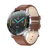 New L13 Smart Watch Men IP68 Waterproof ECG PPG Bluetooth Call Blood Pressure Heart Rate Fitness Tracker sports Smartwatch Brown leather - Tophatter Daily Deals