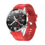 New L13 Smart Watch Men IP68 Waterproof ECG PPG Bluetooth Call Blood Pressure Heart Rate Fitness Tracker sports Smartwatch red silicone - Tophatter Daily Deals