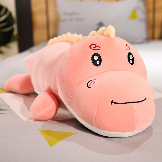 Kawaii Dinosaur Plush Cushion Big Green, Blue, Pink (up to 120cm) Alligator Crocodile Pink Eyes Open Animals - Tophatter Daily Deals