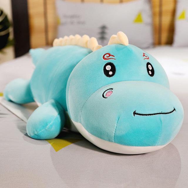 Kawaii Dinosaur Plush Cushion Big Green, Blue, Pink (up to 120cm) Alligator Crocodile Blue Eyes Open Animals - Tophatter Daily Deals