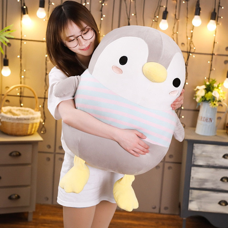 Big Penguin Plush White and Grey Grey Animals - Tophatter Daily Deals