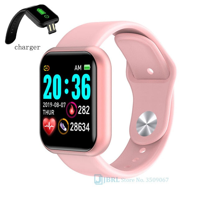 Fashion Square Smartwatch Women Waterproof Sport Watch Electronic Ladies Wrist Watch For Andriod Ios Female Smart watch Clock Y68 pink - Tophatter Daily Deals