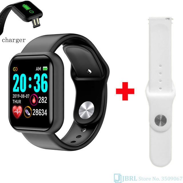 Fashion Square Smartwatch Women Waterproof Sport Watch Electronic Ladies Wrist Watch For Andriod Ios Female Smart watch Clock Y68 b add strap - Tophatter Daily Deals