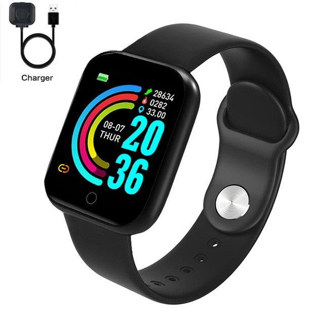 Fashion Square Smartwatch Women Waterproof Sport Watch Electronic Ladies Wrist Watch For Andriod Ios Female Smart watch Clock Y68s balck - Tophatter Daily Deals