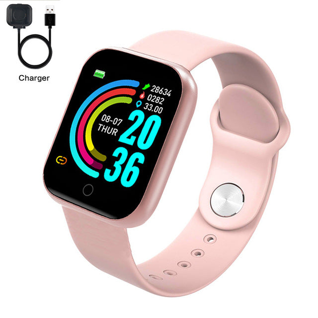Fashion Square Smartwatch Women Waterproof Sport Watch Electronic Ladies Wrist Watch For Andriod Ios Female Smart watch Clock Y68s pink - Tophatter Daily Deals