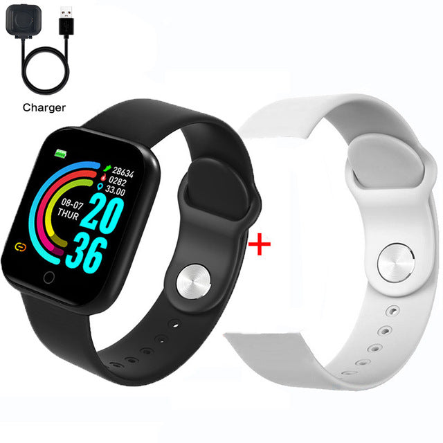 Fashion Square Smartwatch Women Waterproof Sport Watch Electronic Ladies Wrist Watch For Andriod Ios Female Smart watch Clock Y68s b add strap - Tophatter Daily Deals