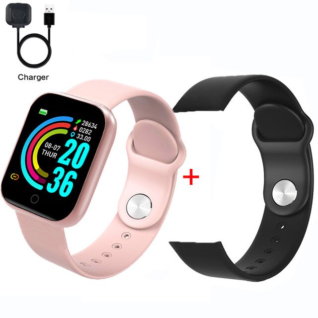 Fashion Square Smartwatch Women Waterproof Sport Watch Electronic Ladies Wrist Watch For Andriod Ios Female Smart watch Clock Y68s p add strap - Tophatter Daily Deals
