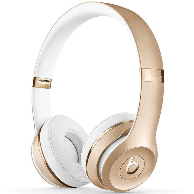 Beats Solo 3 On-Ear Wireless Bluetooth Headphones Gaming Sport Headset Deep Bass Earphone Hands-free with Mic Beats By Dre Solo3 gold - Tophatter Daily Deals