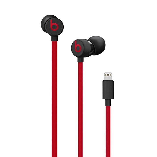 Beats urBeats 2.0 3rd generation 3.5mm & Lightning Plug in-ear Wired Earphone Stereo Sport Headset Earbuds Handsfree with Mic lightning black red - Tophatter Daily Deals