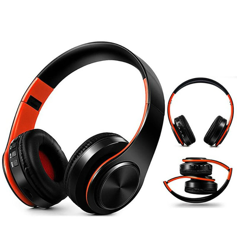 New Portable Wireless Headphones Bluetooth Stereo Foldable Headset Audio Mp3 Adjustable Earphones with Mic for Music - Tophatter Daily Deals