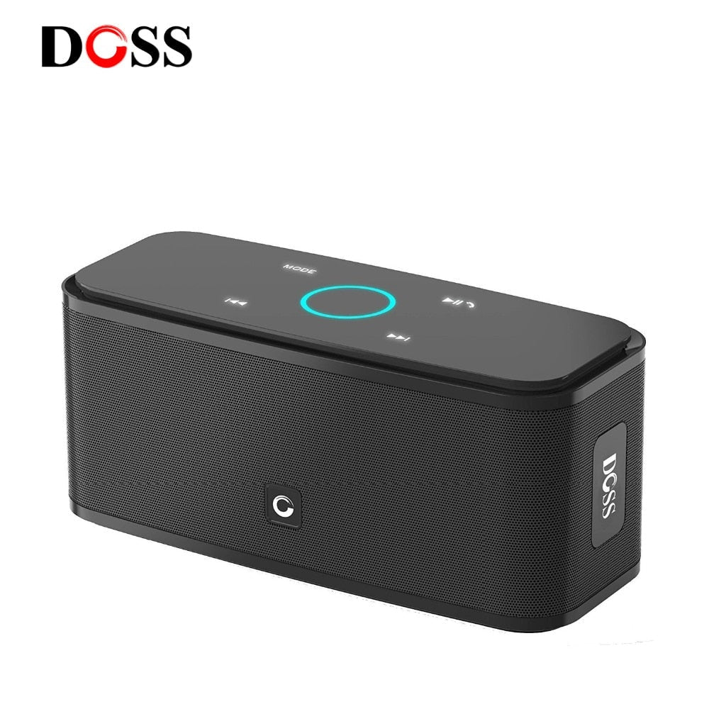 DOSS SoundBox Touch Control Bluetooth Speaker 2*6W Portable Wireless Speakers Stereo Sound Box with Bass and Built-in Mic - Tophatter Daily Deals