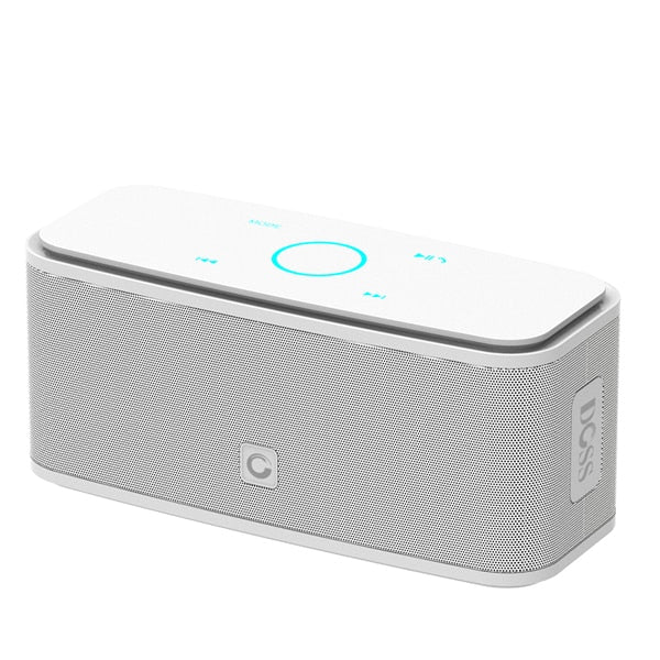 DOSS SoundBox Touch Control Bluetooth Speaker 2*6W Portable Wireless Speakers Stereo Sound Box with Bass and Built-in Mic White - Tophatter Daily Deals