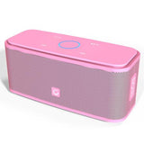 DOSS SoundBox Touch Control Bluetooth Speaker 2*6W Portable Wireless Speakers Stereo Sound Box with Bass and Built-in Mic Pink - Tophatter Daily Deals