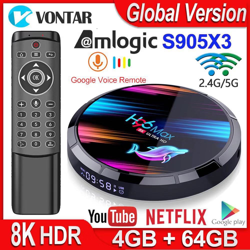 H96 Max X3 Smart TV Box Android 9.0 4GB RAM 32GB/64GB/128GB Amlogic S905X3 TVBox 2.4G/5G WIFI BT4.0 1000M 4K Media player H96Max - Tophatter Daily Deals
