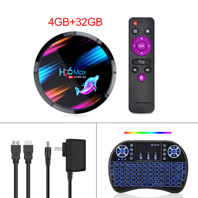 H96 Max X3 Smart TV Box Android 9.0 4GB RAM 32GB/64GB/128GB Amlogic S905X3 TVBox 2.4G/5G WIFI BT4.0 1000M 4K Media player H96Max 4GB 32GB Backlit i8 - Tophatter Daily Deals