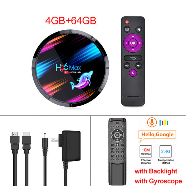 H96 Max X3 Smart TV Box Android 9.0 4GB RAM 32GB/64GB/128GB Amlogic S905X3 TVBox 2.4G/5G WIFI BT4.0 1000M 4K Media player H96Max 4GB 64GB MT1 RC - Tophatter Daily Deals