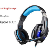 G2000 G9000 Gaming Headsets Big Headphones with Light Mic Stereo Earphones Deep Bass for PC Computer Gamer Laptop PS4 New X-BOX G9000 BLUE - Tophatter Daily Deals
