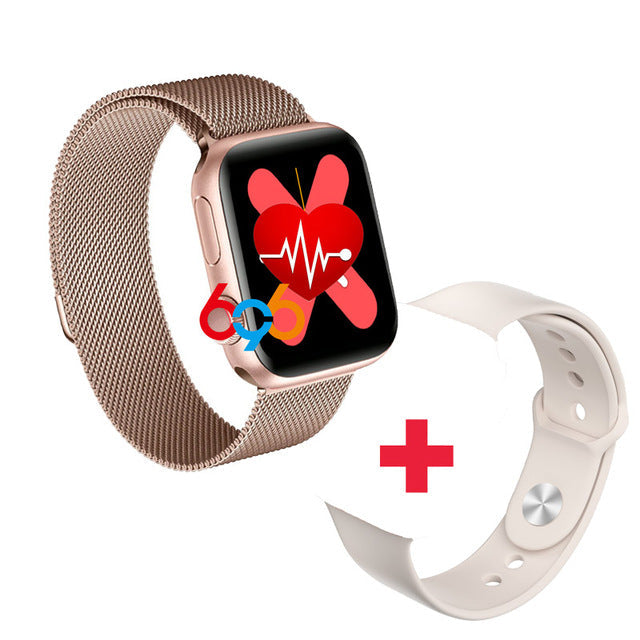 W68 Smart Watch Men Series 5 Full Touch WristBand IP67 Fitness Tracker Bracelet Heart Rate Monitor SmartWatch Women VS W58 Iwo12 gol steel A pk sil - Tophatter Daily Deals