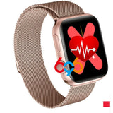 W68 Smart Watch Men Series 5 Full Touch WristBand IP67 Fitness Tracker Bracelet Heart Rate Monitor SmartWatch Women VS W58 Iwo12 Gold Steel - Tophatter Daily Deals