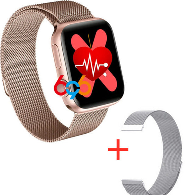 W68 Smart Watch Men Series 5 Full Touch WristBand IP67 Fitness Tracker Bracelet Heart Rate Monitor SmartWatch Women VS W58 Iwo12 gol steel A Silv ste - Tophatter Daily Deals