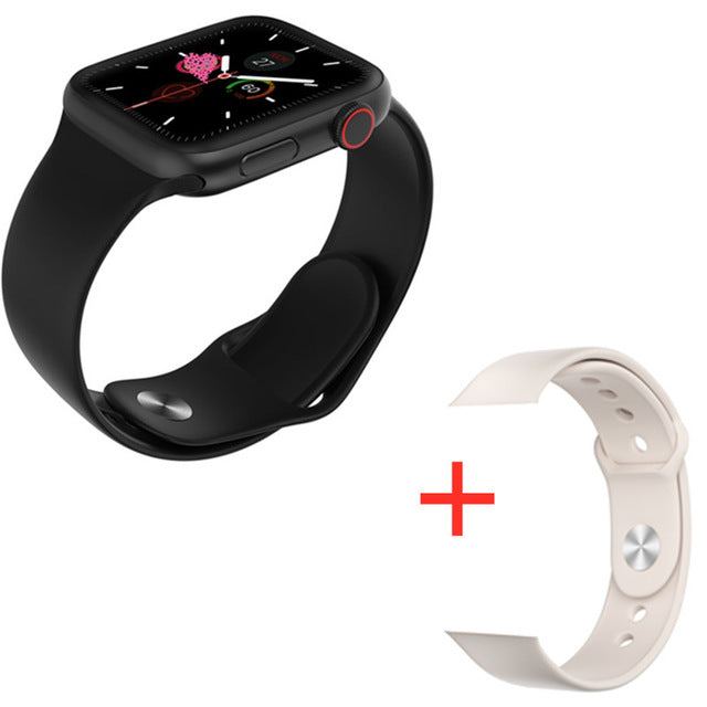 W68 Smart Watch Men Series 5 Full Touch WristBand IP67 Fitness Tracker Bracelet Heart Rate Monitor SmartWatch Women VS W58 Iwo12 bk silica A pk sili - Tophatter Daily Deals