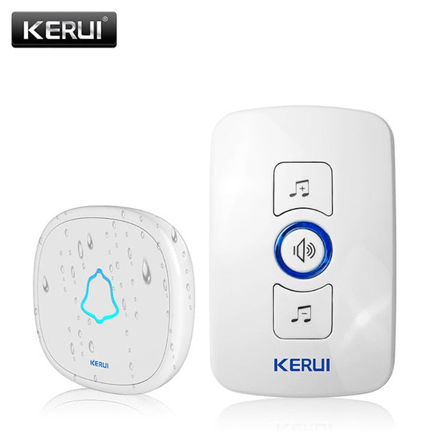KERUI M525 Home Security Welcome Wireless Doorbell Smart Chimes Doorbell Alarm LED light 32 Songs with Waterproof Touch Button 1receiver 1doorbell - Tophatter Daily Deals