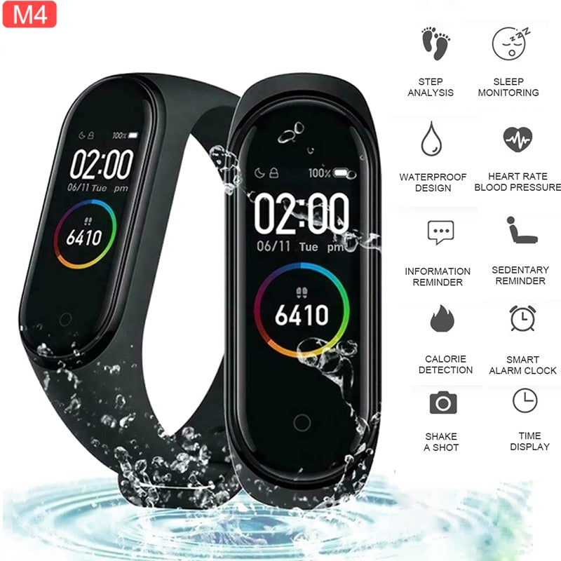 M4 Smart Wristband Band 4 Bracelet Bluetooth Watch Heart Rate Fitness Sleep Monitor Waterproof Smart Bracelet Watch Men Women - Tophatter Daily Deals