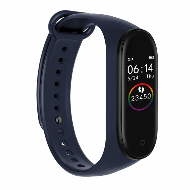 M4 Smart Wristband Band 4 Bracelet Bluetooth Watch Heart Rate Fitness Sleep Monitor Waterproof Smart Bracelet Watch Men Women Blue China - Tophatter Daily Deals