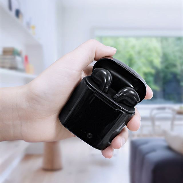 i7s Tws Wireless Headphones sports Earbuds Handsfree in ear Bluetooth Earphones music Headset Works on all smartphones goophone i7s black CHINA - Tophatter Daily Deals