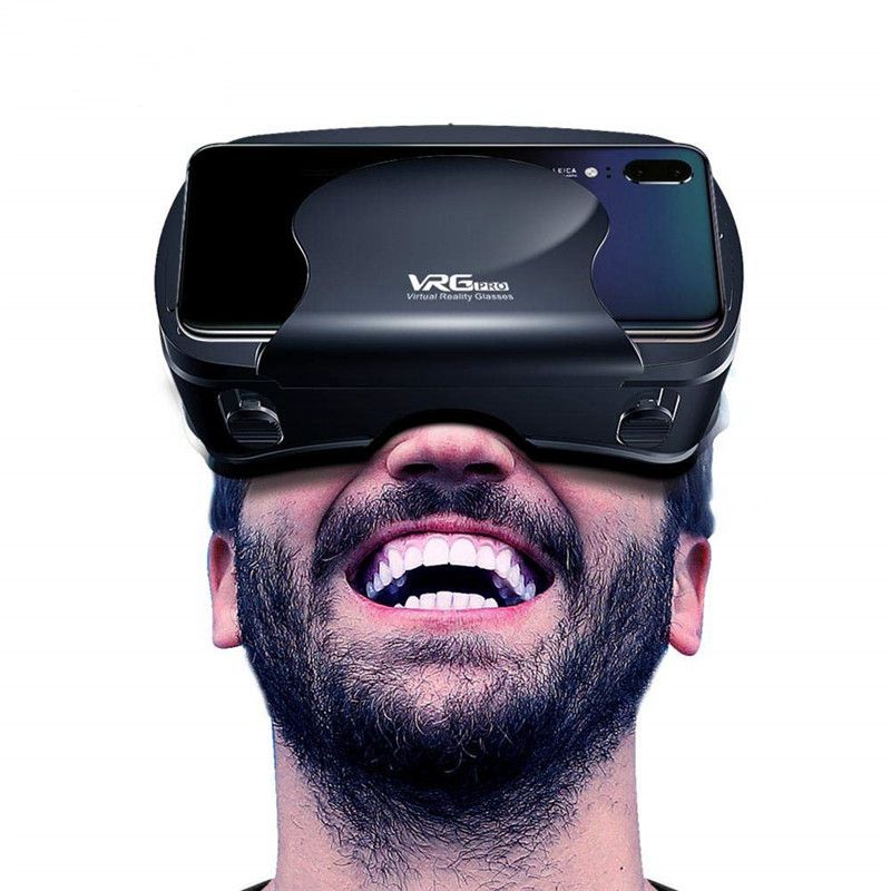 VRG Pro 3D VR Glasses Virtual Reality Full Screen Visual Wide-Angle VR Glasses For 5 to 7 inch Smartphone Eyeglasses Devices - Tophatter Daily Deals