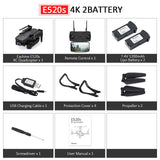 Eachine E520S E520 GPS FOLLOW ME WIFI FPV Quadcopter With 4K/1080P HD Wide Angle Camera Foldable Altitude Hold Durable RC Drone E520S 4K 2Batteries - Tophatter Daily Deals