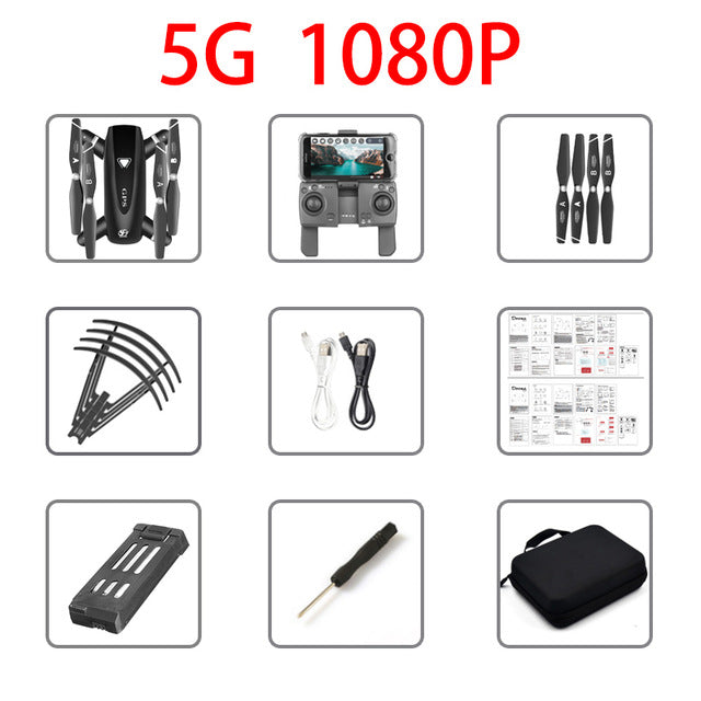 S167 GPS Drone With Camera 5G RC Quadcopter Drones HD 4K WIFI FPV Foldable Off-Point Flying Photos Video Dron Helicopter Toy 5G 1080P GPS 1 - Tophatter Daily Deals