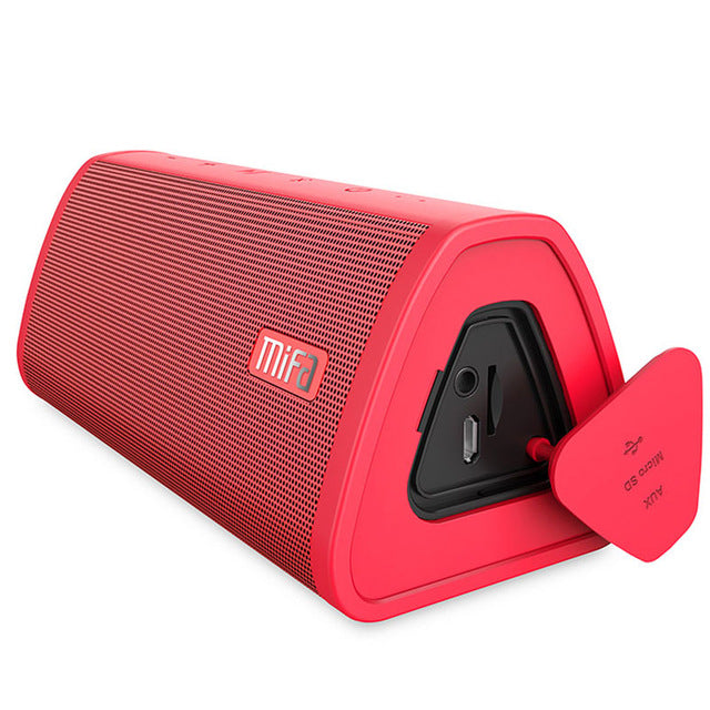 Mifa Bluetooth speaker Portable Wireless Loudspeaker Sound System 10W stereo Music surround Waterproof Outdoor Speaker Red - Tophatter Daily Deals