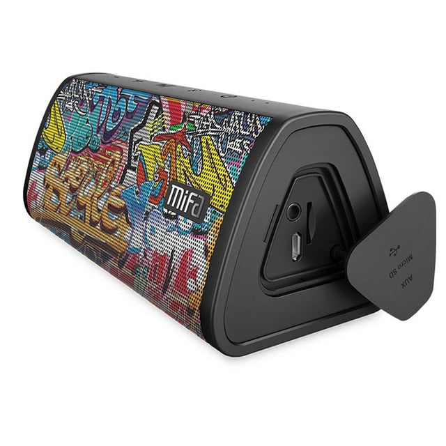 Mifa Bluetooth speaker Portable Wireless Loudspeaker Sound System 10W stereo Music surround Waterproof Outdoor Speaker Black-Graffiti - Tophatter Daily Deals