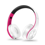 headphones Bluetooth Headset earphone Wireless Headphones Stereo Foldable Sport Earphone Microphone headset Handfree MP3 player White Rose - Tophatter Daily Deals