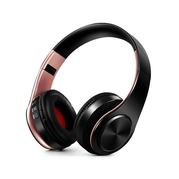 headphones Bluetooth Headset earphone Wireless Headphones Stereo Foldable Sport Earphone Microphone headset Handfree MP3 player Black Rose Gold - Tophatter Daily Deals