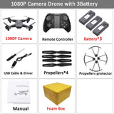 Visuo XS816 RC Drone with 50 Times Zoom WiFi FPV 4K Dual Camera Optical Flow Quadcopter Foldable Selfie Dron VS SG106 M70 Set3 1080P 3BAT FB - Tophatter Daily Deals